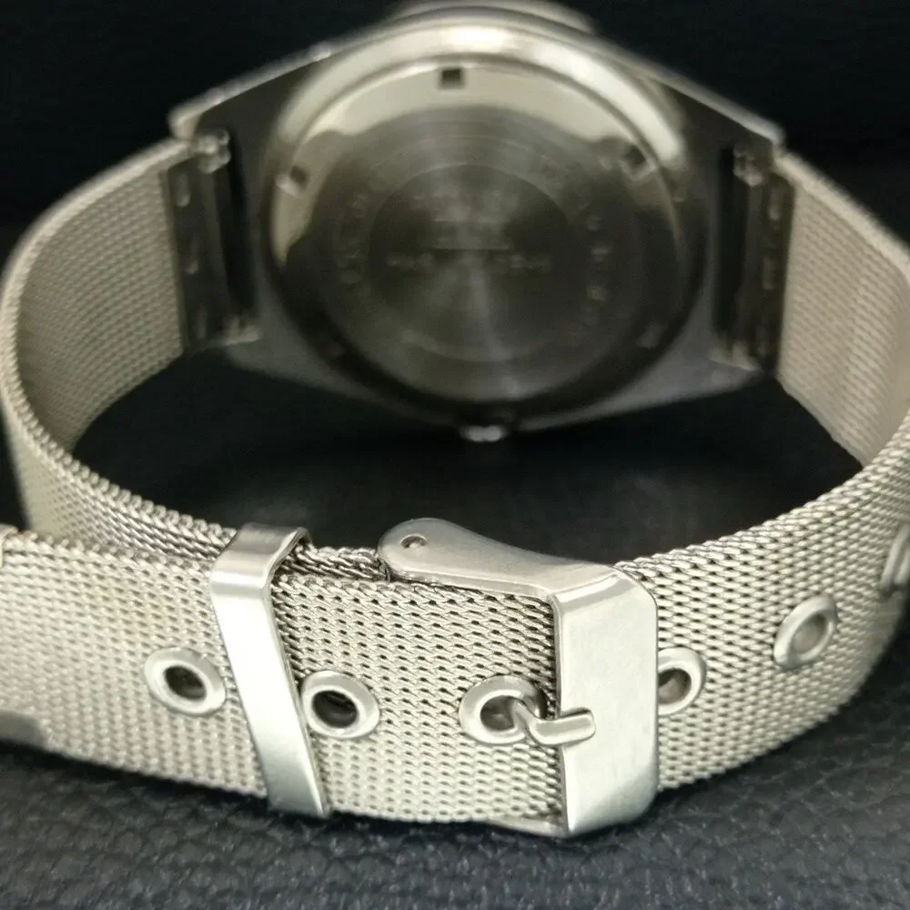 Vintage 1985 Citizen Manual Wound Mens Silver Watch & Silver accents